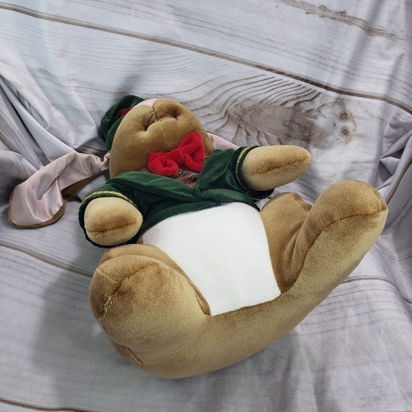 Vintage Velveteen Rabbit 12 Inch Velvet Stuffed Animal Toys R Us 1985 Green Coat - Picture 6 of 10